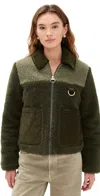 Barbour Malena Fleece Jacket Olive/light Moss In Green
