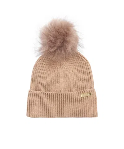 Barbour Mallory Pom Beanie In Brown