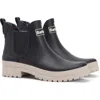 Barbour Mallow Womens Chelsea Wellies In Black/white Pepper