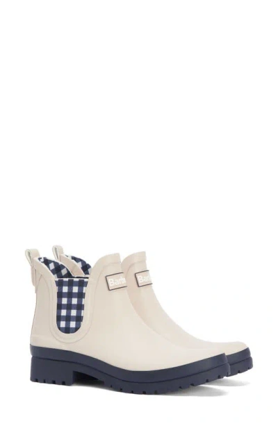 Barbour Mallow Wellington Chelsea Boot In Salt/ Navy Check