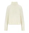 Barbour Malton Ecru Turleneck Sweater In White