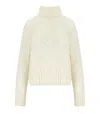 Barbour Malton Ecru Turleneck Sweater In White