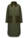 Barbour Malton Corduroy-trimmed Quilted Padded Shell Coat In Green