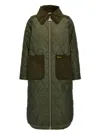 Barbour Malton Corduroy-trimmed Quilted Padded Shell Coat In Green