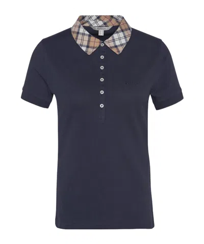Barbour Malvern Tartan Collar Polo Shirt In Blue