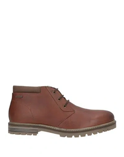 Barbour Man Ankle Boots Brown Size 12 Leather