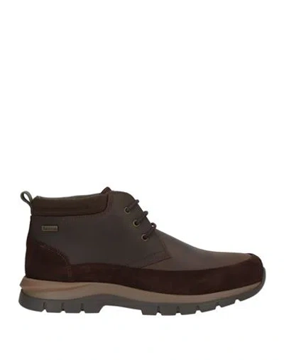 Barbour Man Ankle Boots Chocolate Brown Size 10 Leather