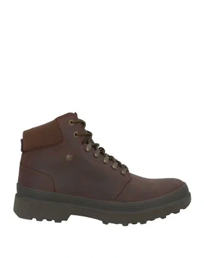 Barbour Man Ankle Boots Cocoa Size 9 Leather In Brown