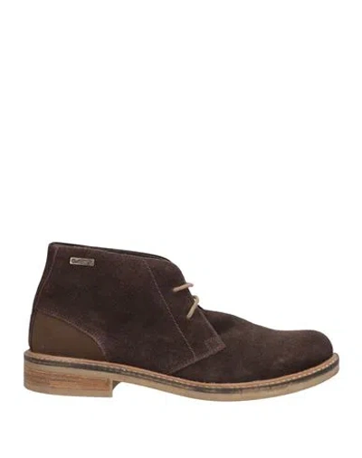 Barbour Man Ankle Boots Dark Brown Size 9 Leather