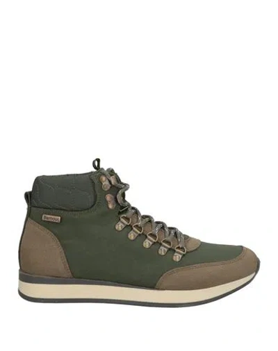 Barbour Man Ankle Boots Military Green Size 9 Textile Fibers