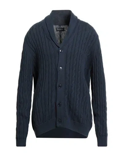 Barbour Man Cardigan Navy Size Xxl Cotton, Linen In Blue