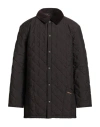 Barbour Man Coat Dark Brown Size Xl Polyester In Brown