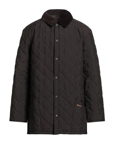 Barbour Man Coat Dark Brown Size Xl Polyester