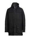 Barbour Man Coat Midnight Blue Size Xxl Cotton, Wool, Polyamide In Black