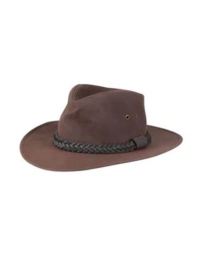 Barbour Man Hat Chocolate Brown Size S Cotton, Leather