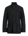 Barbour Man Jacket Black Size L Cotton, Wool In Blue