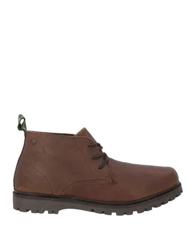 Barbour Man Lace-up Shoes Dark Brown Size 10 Leather