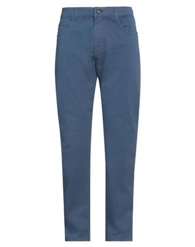 Barbour Man Pants Blue Size 40 Cotton, Elastane