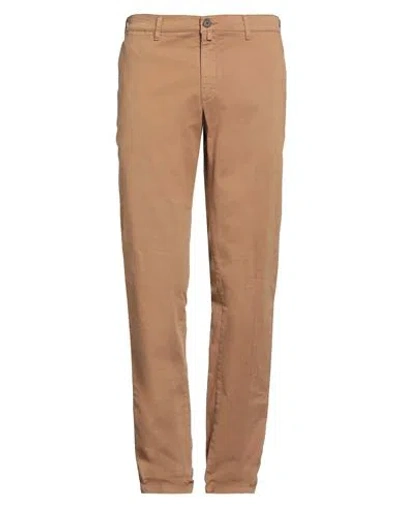 Barbour Man Pants Camel Size 36 Cotton, Elastane In Gold