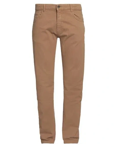 Barbour Man Pants Camel Size 38 Cotton, Elastane In Beige