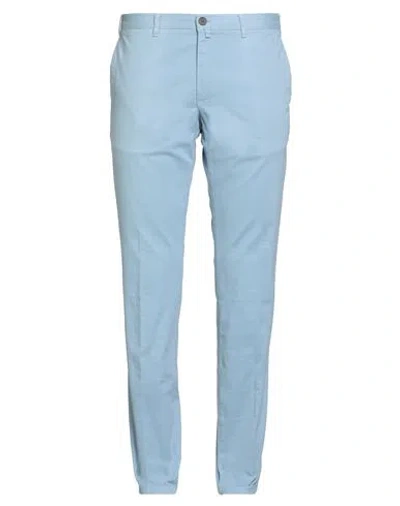 Barbour Man Pants Light Blue Size 40 Organic Cotton, Elastane