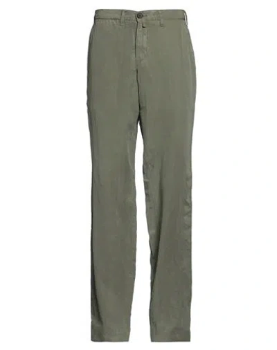 Barbour Man Pants Military Green Size 28 Cotton, Linen In Gray