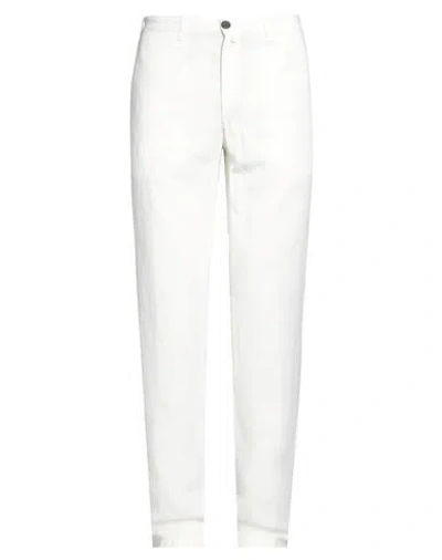 Barbour Man Pants White Size 36 Cotton, Linen