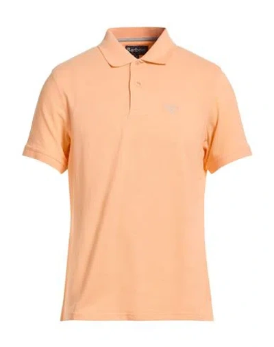 Barbour Man Polo Shirt Apricot Size Xl Cotton, Elastane In Orange