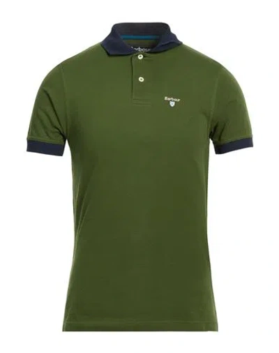 Barbour Man Polo Shirt Green Size S Cotton In Animal Print