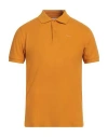 Barbour Man Polo Shirt Marigold Size Xl Cotton In Orange