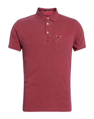 Barbour Man Polo Shirt Mauve Size S Cotton In Burgundy