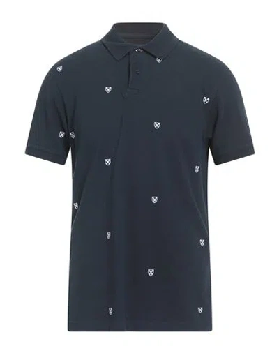 Barbour Man Polo Shirt Midnight Blue Size L Cotton