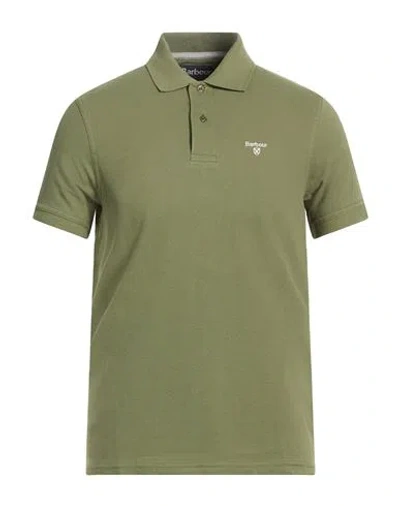 Barbour Man Polo Shirt Military Green Size S Cotton, Elastane
