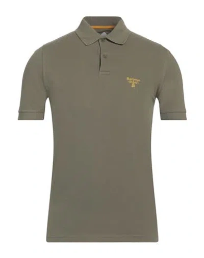 Barbour Man Polo Shirt Military Green Size Xxl Cotton In Green