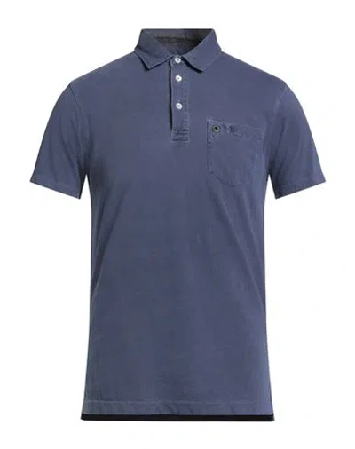Barbour Man Polo Shirt Slate Blue Size S Cotton