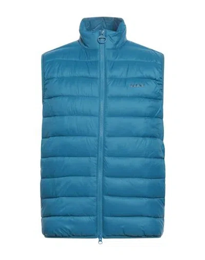 Barbour Man Down Jacket Pastel Blue Size Xl Polyamide