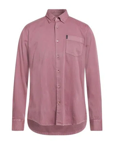 Barbour Man Shirt Antique Rose Size M Cotton In Pink