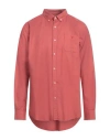 Barbour Man Shirt Brick Red Size Xxl Cotton In Red
