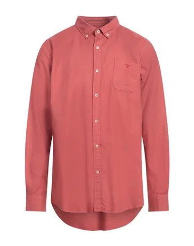Barbour Man Shirt Brick Red Size Xxl Cotton