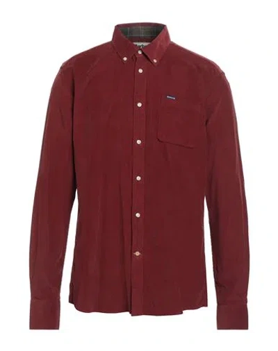 Barbour Man Shirt Brick Size Xxl Cotton In Red