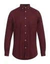 Barbour Man Shirt Burgundy Size 3xl Cotton In Red