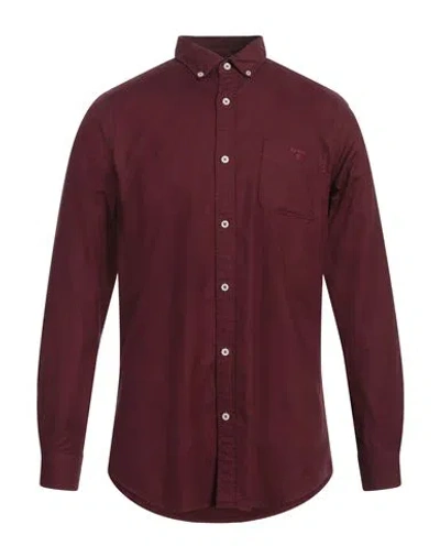 Barbour Man Shirt Burgundy Size 3xl Cotton In Red