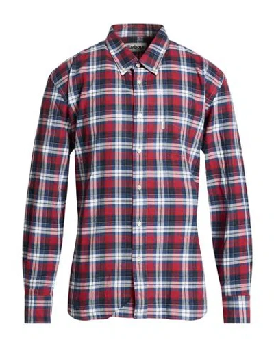 Barbour Man Shirt Burgundy Size Xxl Cotton In Red