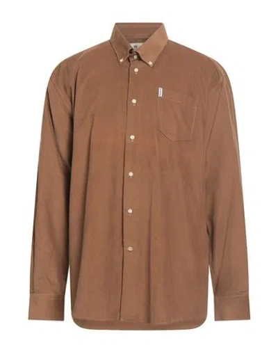 Barbour Man Shirt Camel Size Xxl Cotton In Brown