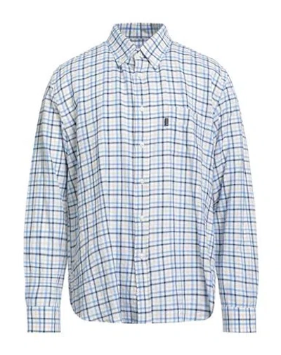 Barbour Man Shirt Light Blue Size Xl Cotton, Linen In White