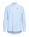 Barbour Man Shirt Light Blue Size Xxl Cotton In Blue