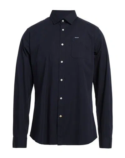 Barbour Man Shirt Midnight Blue Size M Cotton, Elastane In Blue