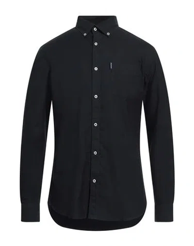 Barbour Man Shirt Midnight Blue Size S Cotton In Blue