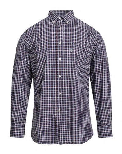 Barbour Man Shirt Midnight Blue Size Xs Cotton