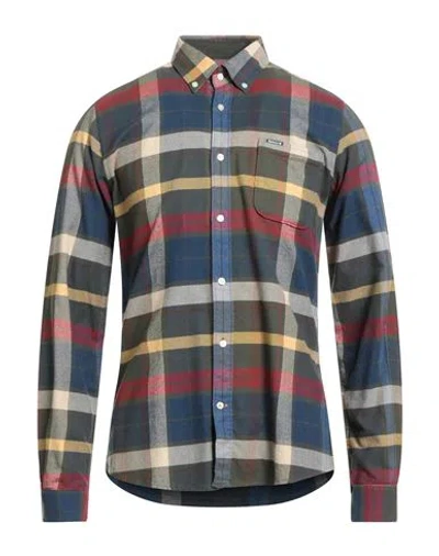 Barbour Man Shirt Military Green Size S Cotton In Multi